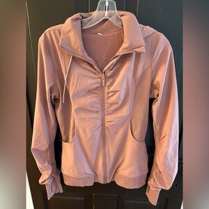Lululemon Beyond The Studio Pink Mauve Zip Jacket Size 6